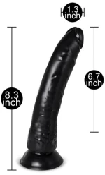 TOYBOY Μαύρο ρεαλιστικό Ντιλντο με βεντούζα 17cm