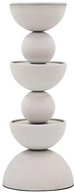 Κηροπήγιο μεταλλικό Sandy White 12,5x12,5x32cm Zaros 26319 HT682