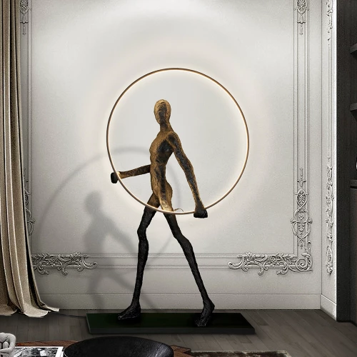 Περπατητής φιγούρα με LED μεταλλικό δακτύλιο μαύρη ματ 98x150cm Schuller 779915