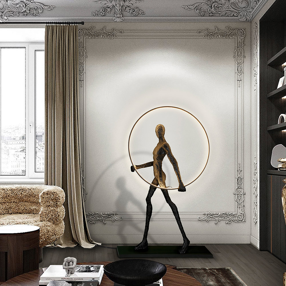 Περπατητής φιγούρα με LED μεταλλικό δακτύλιο μαύρη ματ 98x150cm Schuller 779915