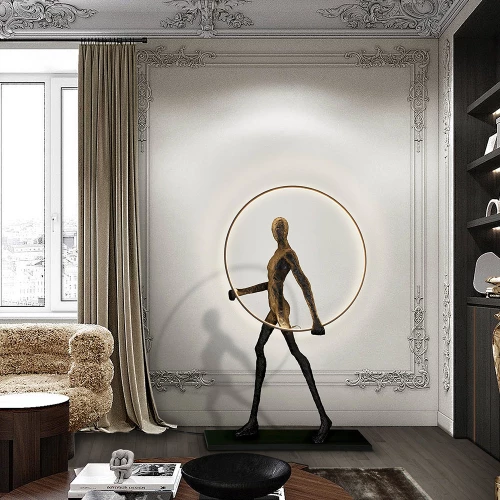 Περπατητής φιγούρα με LED μεταλλικό δακτύλιο μαύρη ματ 98x150cm Schuller 779915