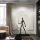 Περπατητής φιγούρα με LED μεταλλικό δακτύλιο μαύρη ματ 98x150cm Schuller 779915