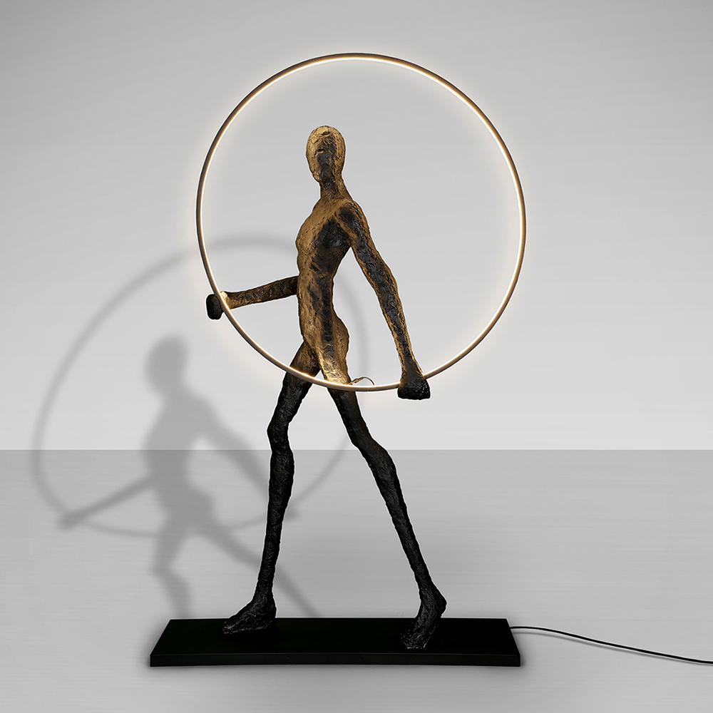 Περπατητής φιγούρα με LED μεταλλικό δακτύλιο μαύρη ματ 98x150cm Schuller 779915