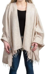 Κουβέρτα Διαλογισμού Meditation Shawl Pashmina Beige Made in Nepal 200x80cm