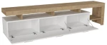 Έπιπλο τηλεόρασης Acnes  χρώμα λευκό - sapphire oak 220x40x52εκ.