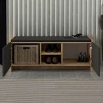 Παπουτσοθήκη Verly  χρώμα sapphire oak - ανθρακί 110x33,2x43εκ.