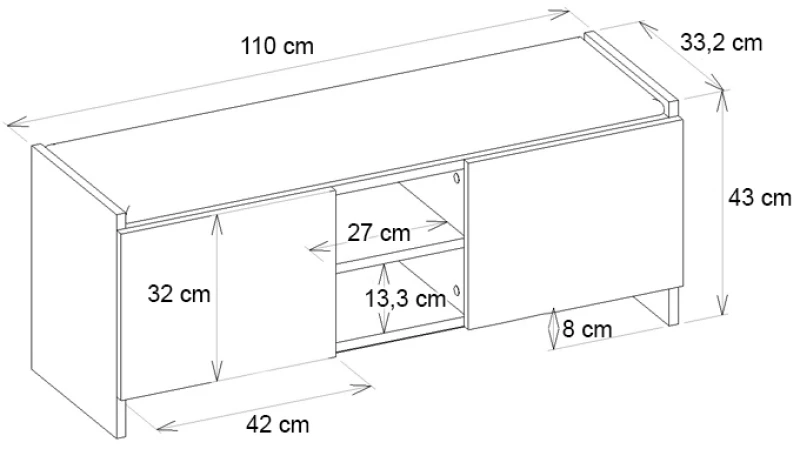 Παπουτσοθήκη Verly  χρώμα sapphire oak - ανθρακί 110x33,2x43εκ.