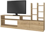 Σύνθεση τηλεόρασης Pesaro  χρώμα sepet oak 165x25x91,3εκ.