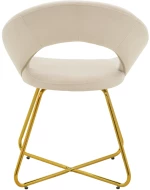 Καρέκλα Valentina  μπεζ βελούδο-χρυσό πόδι 65x60x82εκ