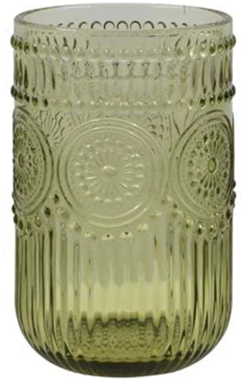 Ποτήρια Νερού (Σετ 6Τμχ) 374-225-637 8x13cm Green Γυαλί