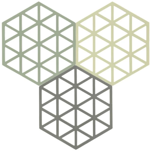 Σουπλά Triangles 32708 Για Ζεστά Σκεύη (Σετ 3τμχ) 16x14cm Rosemary-Matcha-Olive Taupe Zone Denmark Σιλικόνη