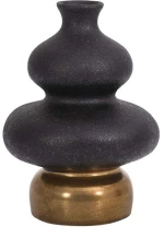 Βάζο 0051-225-003 18x18x23cm Black-Gold Κεραμικό