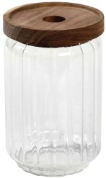 Δοχείο Αποθήκευσης TUL103K6 9x15cm 750ml Clear-Brown Espiel Ξύλο,Γυαλί