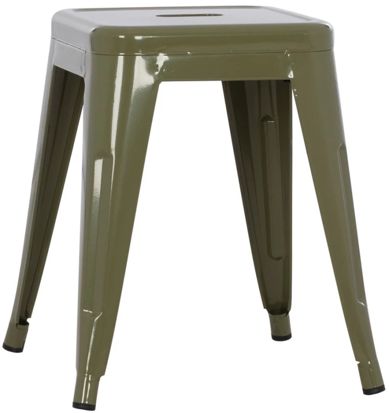 Σκαμπό Μεταλλικό Melita HM0096.43 37x37x45cm Dark Olive