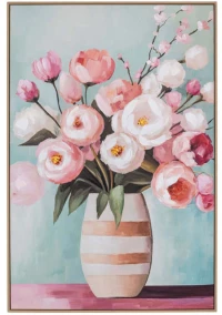 Πίνακας Καμβάς Βάζο Με Λουλούδια 92716 80x120cm Multi Κάθετοι Καμβάς