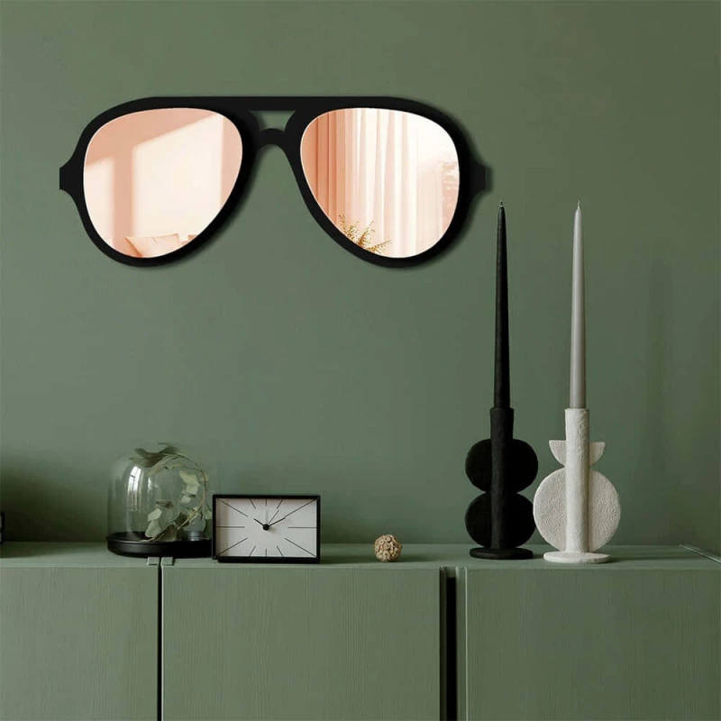 Καθρέπτης Τοίχου 587MRX1208 70x28cm Black-Rose Gold Wallity Plexiglass