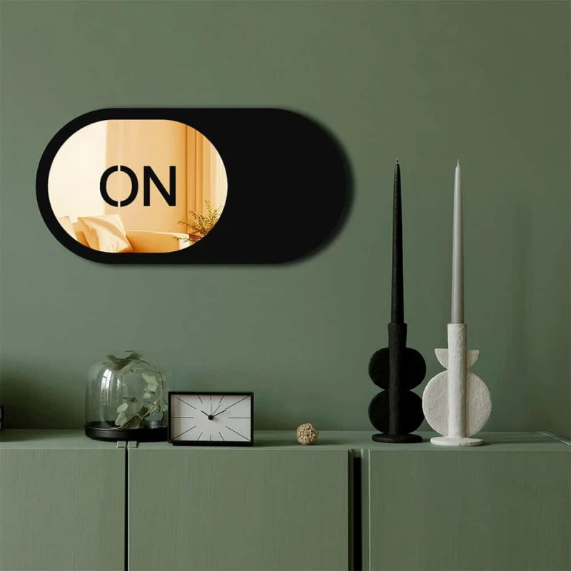 Καθρέπτης Τοίχου 587MRX1128 60x30cm Black-Gold Wallity Plexiglass