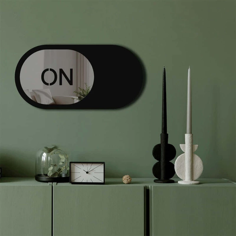 Καθρέπτης Τοίχου 587MRX1149 60x30cm Black-Smoke Wallity Plexiglass