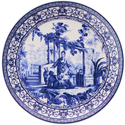 Πιάτο Γλυκού Antique (Σετ 6Τμχ) 471PST1135 19,3x19,3x2cm White-Blue Hermia Κεραμικό