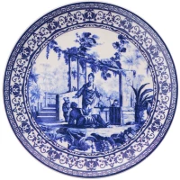 Πιάτο Γλυκού Antique (Σετ 6Τμχ) 471PST1135 19,3x19,3x2cm White-Blue Hermia Κεραμικό