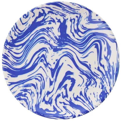 Πιάτο Γλυκού Wave (Σετ 6Τμχ) 471PST1146 19,3x19,3x2cm Blue-White Hermia Κεραμικό