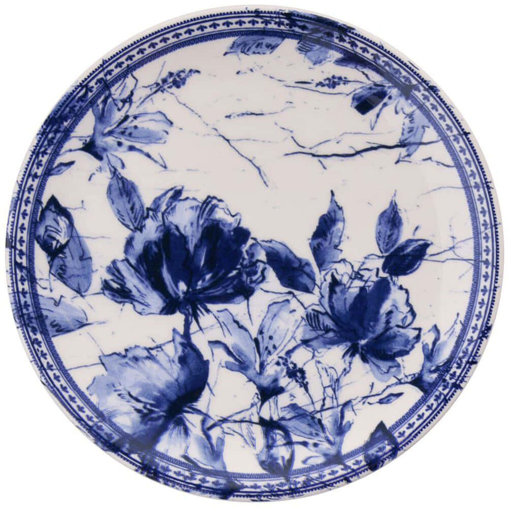 Πιάτο Γλυκού Heaven (Σετ 6Τμχ) 471PST1138 19,3x19,3x2cm White-Blue Hermia Κεραμικό