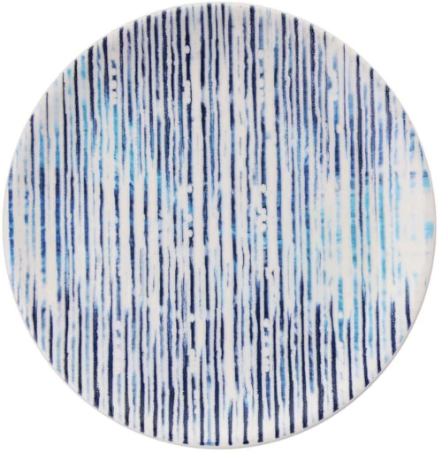 Πιάτο Γλυκού Lines (Σετ 6Τμχ) 471PST1130 19,3x19,3x2cm Blue-White Hermia Κεραμικό