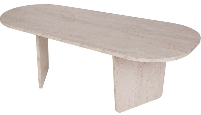 Τραπέζι Σαλονιού Ovalis 838NRD1106 130x65x40cm Travertine Beige