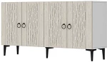Μπουφές Rain 555CHM1344 150x32x75cm White-Travertine Beige Μοριοσανίδα, Μελαμίνη