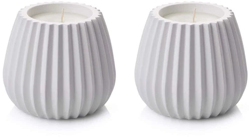 Κεριά Σε Δοχεία Kozeda (Σετ 2Τμχ) 689NFL1107 9x8x10cm White Aberto Design Παραφίνη