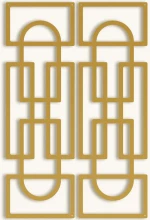 Διακοσμητικό Τοίχου Echo Forms (Σετ 2Τμχ) 507ATP1278 24x74cm Gold Wallity Ατσάλι