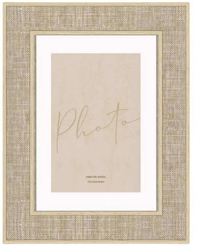 Κορνίζα Lino 033350 10x15cm Beige-Natural Mdf,Γυαλί