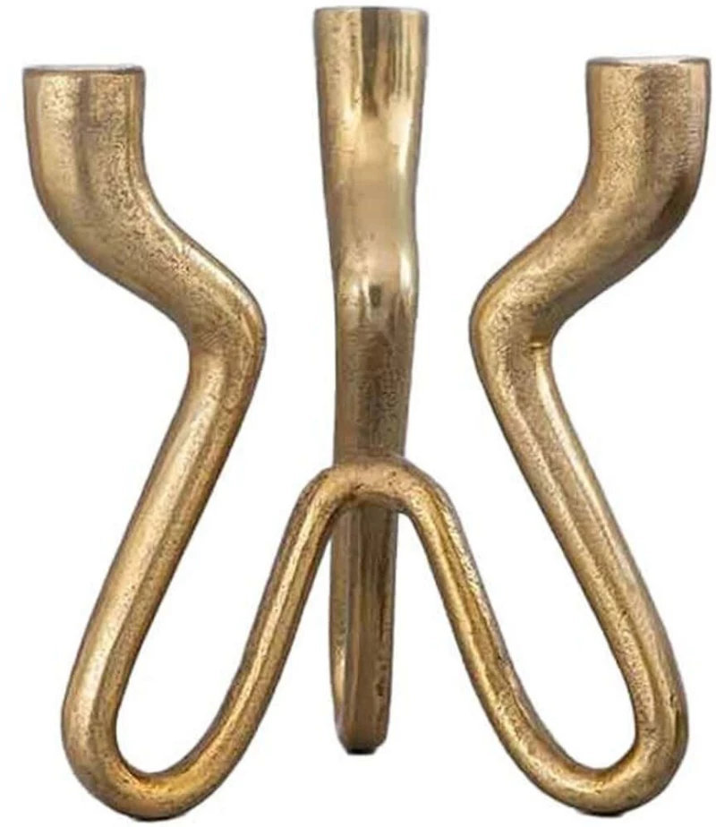 Κηροπήγιο Treppiede 034374 21x19x25cm Gold Αλουμίνιο