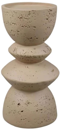 Κηροπήγιο Equinox 034621 10x10x20cm Light Brown Ρητίνη