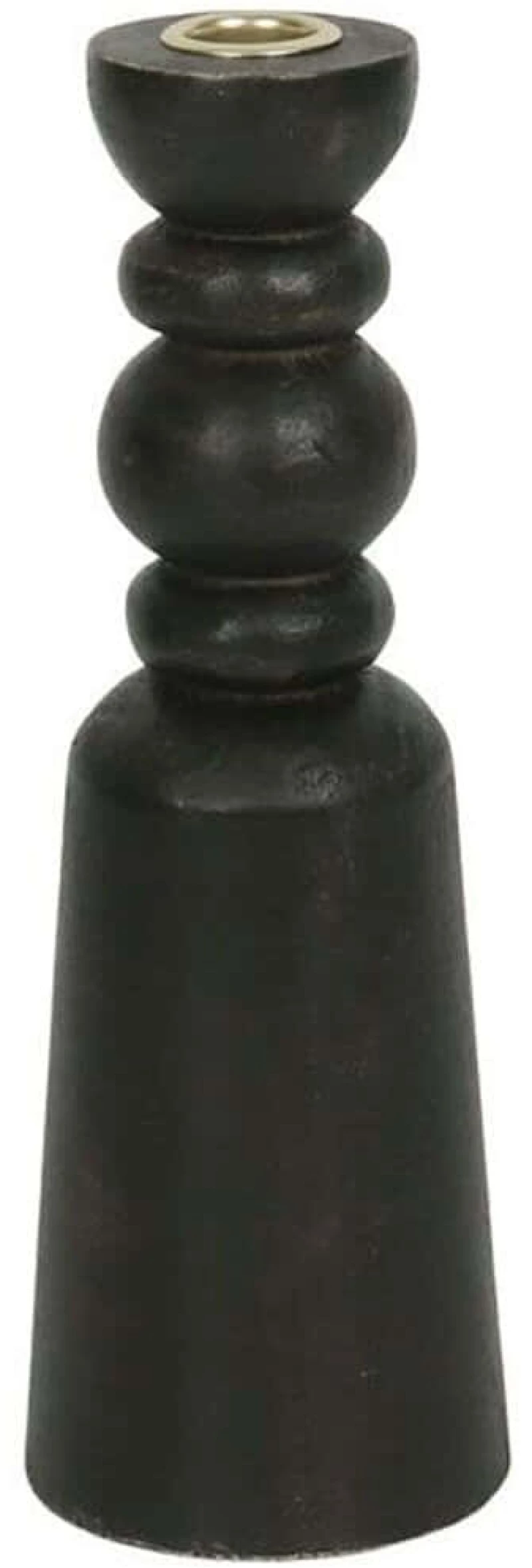 Κηροπήγιο Nuvira 034746 8,5x8,5x26cm Black Ξύλο,Μέταλλο