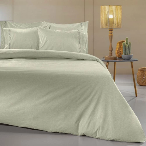 Σεντόνια Color Plus Με Λάστιχο Khaki Guy Laroche Υπέρδιπλo 160x232cm 100% Βαμβάκι