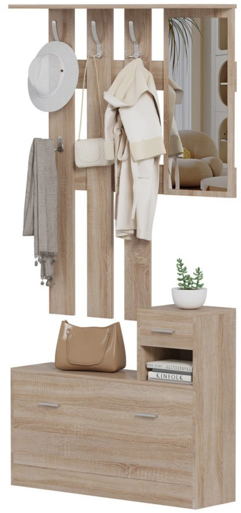 Έπιπλο Εισόδου Με Καθρέπτη Gorn HM2473.01 90x24x190cm Sonama