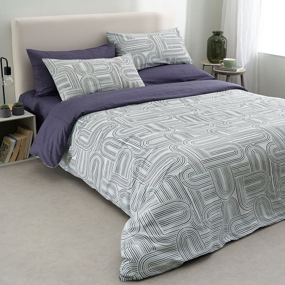 Σεντόνια Lorena-2 (Σετ 4τμχ) Green-Blue Vesta Home Διπλό 200x270cm 100% Βαμβάκι