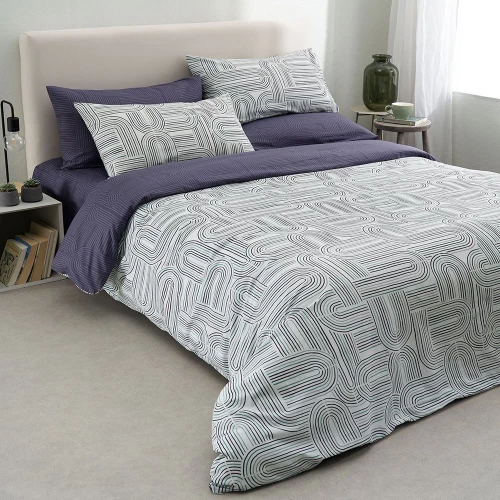 Σεντόνια Lorena-2 (Σετ 4τμχ) Green-Blue Vesta Home Διπλό 200x270cm 100% Βαμβάκι