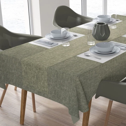 Τραπεζομάντηλο Με Τραβέρσα Panama (Σετ 2τμχ) Olive DimCol 140Χ220 140x220cm Βαμβάκι-Πολυέστερ