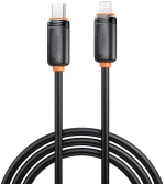 XO NB-Q302A Καλώδιο Φόρτισης & Μεταφοράς Δεδομένων Lightning σε Type-C 27W Μαύρο 1m
