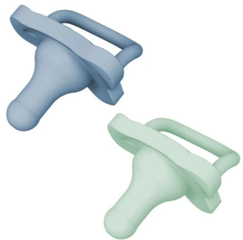 Dr. Brown's Happy Paci Πιπίλα Όλη Σιλικόνη Σιελ/Πράσινη 0-6m 2τμχ