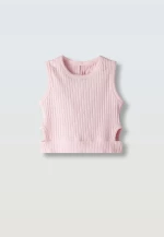 Εβίτα Fashion Μπλούζα Crop Top Αμάνικο, Ροζ