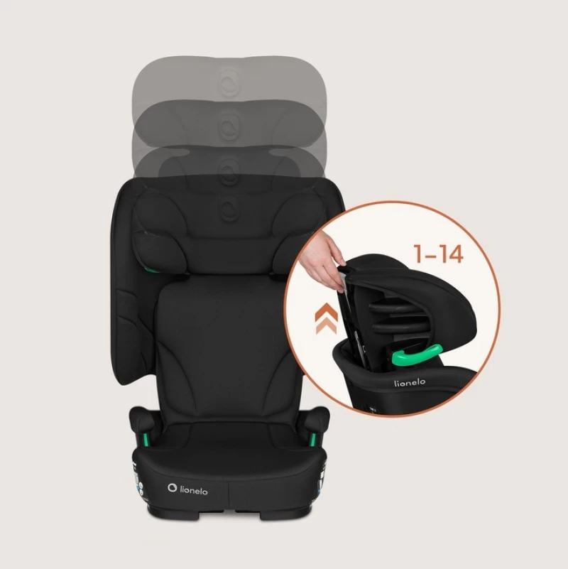 Lionelo Κάθισμα Αυτοκινήτου Orin I-Size Isofix 100-150cm Black Carbon