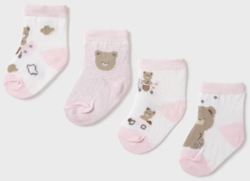 Mayoral Παιδικές Κάλτσες Σετ 4Τμχ Ζωάκια , Ροζ
