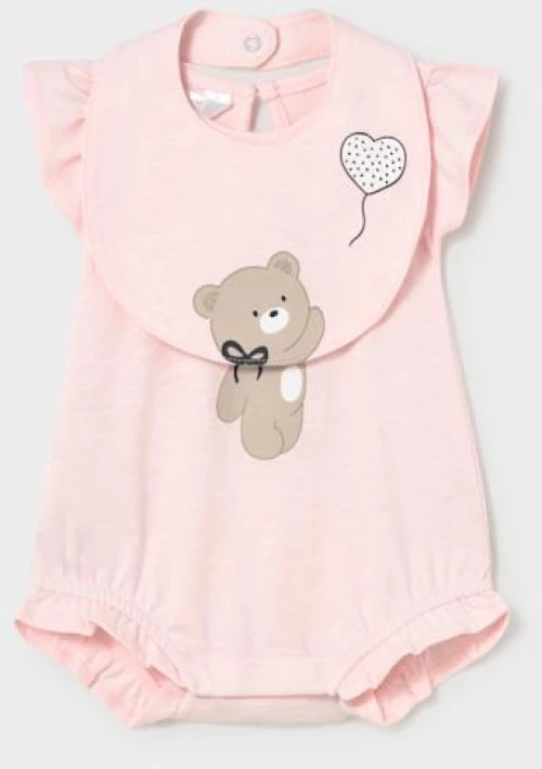 Mayoral Bebe Σετ Φορμάκι Με Σαλιάρα Αρκουδάκι , Ροζ