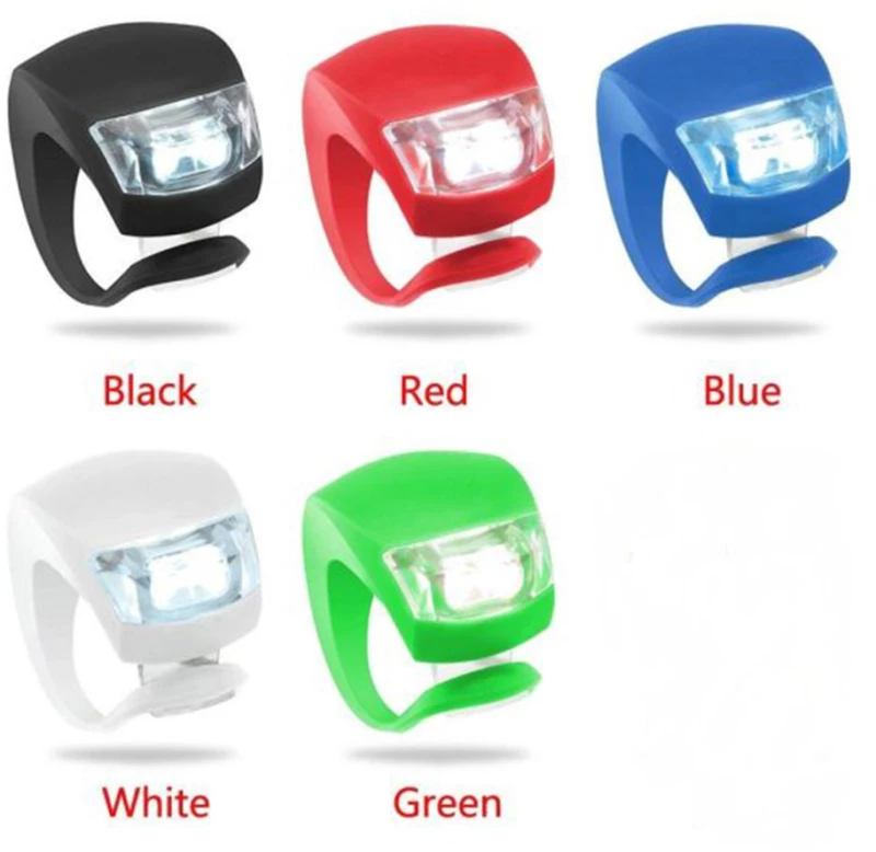 Φωτάκι Σιλικόνης Ποδηλάτου σετ 2 Τεμαχίων LED Hj008-2 Λευκό - Κόκκινο OEM