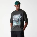 NEW ERA NBA WASHED GRPHC TEE MILBUC  WHG 60684353 NEW ERA Γκρι