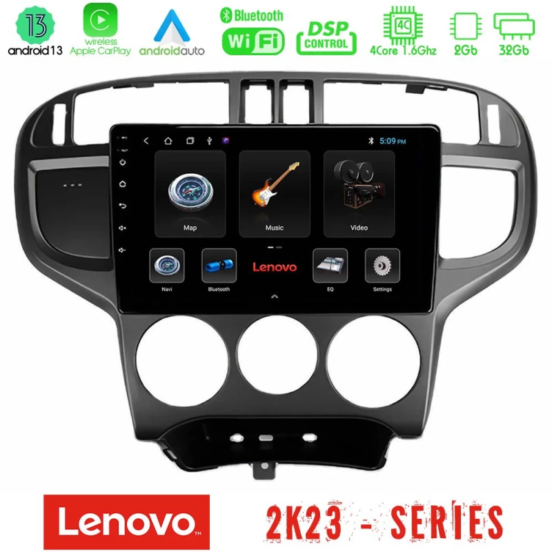 Lenovo car pad Hyundai Matrix 2001-2010 4core Android 13 2+32gb Navigation Multimedia Tablet 9" u-len-Hy1024