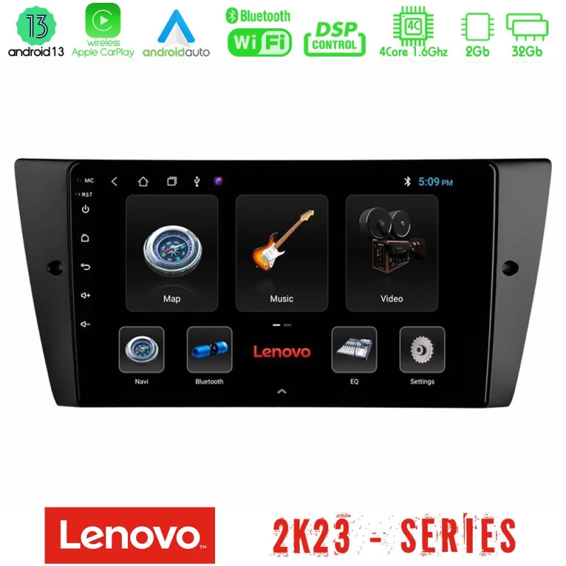 Lenovo car pad bmw 3 Series 2006-2011 4core Android 13 2+32gb Navigation Multimedia Tablet 9" u-len-Bm0751